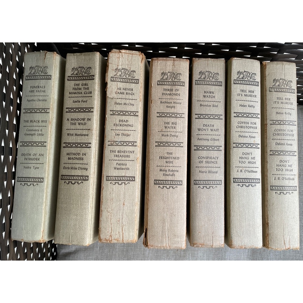 Lot of 7 Hardcover Vintage Detective Book Club 3 In 1 Mystery Novels 1950s 1954